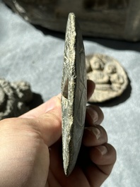 Six Gandhara grey schist fragments with divinities and floral design, 1/4th C.