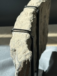 Three Gandhara grey schist frieze fragments with narrative design, 1/5th C.