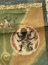 A rare Japanese Buddhist painting depicting Usnisavijaya, signed Ku Yue Baixie 哭月拜寫, probably 17/18th C.
