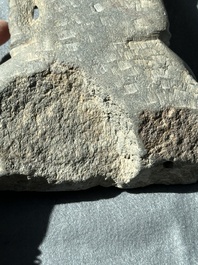 Four Gandhara grey schist fragments with Buddha and Bodhisattva, 1st/3rd C.