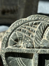 Six Gandhara grey schist fragments with divinities and floral design, 1/4th C.