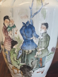 Seven Chinese famille rose vases, 19/20th C.