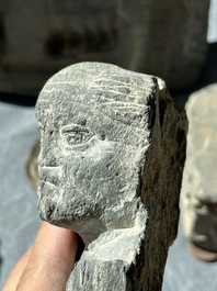 Six Gandhara grey schist fragments with divinities and floral design, 1/4th C.