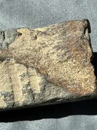 Three Gandhara grey schist frieze fragments with narrative design, 1/5th C.