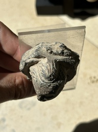 A collection of 9 Gandhara grey schist and stucco fragments of Buddha and divinities, 1/2nd C.