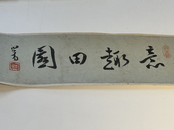 Zhang Daqian 張大千 (1898-1983): 'Fruit and vegetables', ink and colour on paper, with 'Zitan' wooden box, dated 1957