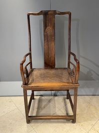 A pair of Chinese Huanghuali wood chairs, Ming