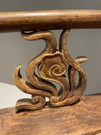 A pair of Chinese Huanghuali wood chairs, Ming
