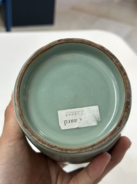 A Chinese Longquan celadon 'kinuta' vase, Song/Yuan