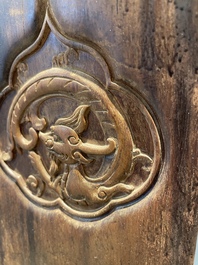 A pair of Chinese Huanghuali wood chairs, Ming