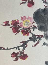 Chinese school: 'Album with eight various works', ink and colour on paper, 20th C.