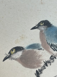 Yan Bolong 顏伯龍 (1898-1955): 'Birds and flowers', ink and colour on paper, dated 1937