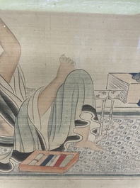 Chinese school: A series of four paintings, ink and colour on silk, signed Qi Qi 岐琦, dated 1886