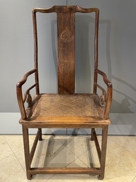 A pair of Chinese Huanghuali wood chairs, Ming