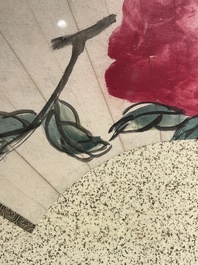 Qi Baishi 齊白石 (1864-1957) and Yu Feian 于非闇 (1889-1959): 'Peaches' and 'Birds on bamboo', ink and colour on paper and gold paper