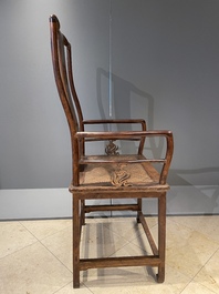 A pair of Chinese Huanghuali wood chairs, Ming