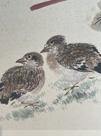 Yan Bolong 顏伯龍 (1898-1955): 'Birds and flowers', ink and colour on paper, dated 1937