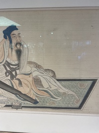 Chinese school: A series of four paintings, ink and colour on silk, signed Qi Qi 岐琦, dated 1886