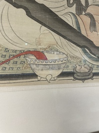 Chinese school: A series of four paintings, ink and colour on silk, signed Qi Qi 岐琦, dated 1886