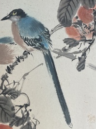 Yan Bolong 顏伯龍 (1898-1955): 'Birds and flowers', ink and colour on paper, dated 1937
