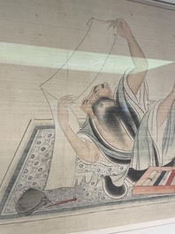 Chinese school: A series of four paintings, ink and colour on silk, signed Qi Qi 岐琦, dated 1886