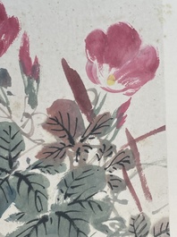 Yan Bolong 顏伯龍 (1898-1955): 'Birds and flowers', ink and colour on paper, dated 1937