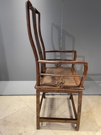 A pair of Chinese Huanghuali wood chairs, Ming