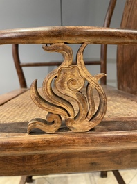 A pair of Chinese Huanghuali wood chairs, Ming