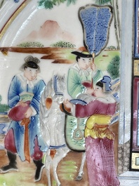 Thirteen Chinese Canton famille rose plates with narrative design, 19th C.