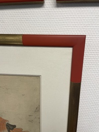 Chinese school: A series of four paintings, ink and colour on silk, signed Qi Qi 岐琦, dated 1886
