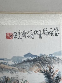 Chinese school: 'Album with eight various works', ink and colour on paper, 20th C.