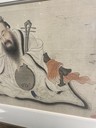 Chinese school: A series of four paintings, ink and colour on silk, signed Qi Qi 岐琦, dated 1886