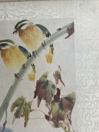 Chinese school: 'Album with eight various works', ink and colour on paper, 20th C.