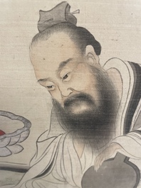 Chinese school: A series of four paintings, ink and colour on silk, signed Qi Qi 岐琦, dated 1886