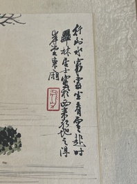Chinese school: 'Album with eight various works', ink and colour on paper, 20th C.