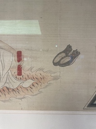 Chinese school: A series of four paintings, ink and colour on silk, signed Qi Qi 岐琦, dated 1886