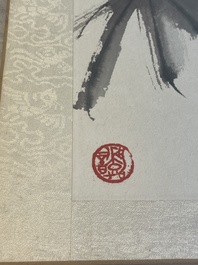 Chinese school: 'Album with eight various works', ink and colour on paper, 20th C.