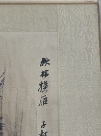Chinese school: 'Album with eight various works', ink and colour on paper, 20th C.