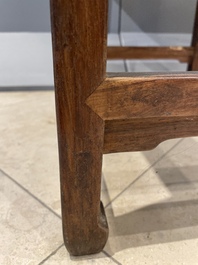A pair of Chinese Huanghuali wood chairs, Ming