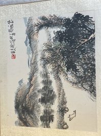 Chinese school: 'Album with eight various works', ink and colour on paper, 20th C.