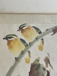 Chinese school: 'Album with eight various works', ink and colour on paper, 20th C.