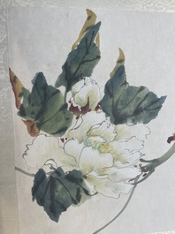 Chinese school: 'Album with eight various works', ink and colour on paper, 20th C.