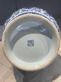 A large Chinese blue and white 'hu' 'bajixiang' vase, Yongzheng mark, 19/20th C.