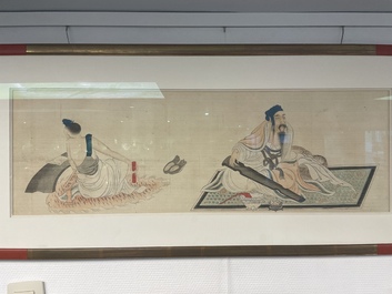 Chinese school: A series of four paintings, ink and colour on silk, signed Qi Qi 岐琦, dated 1886