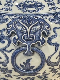 A large Chinese blue and white 'hu' 'bajixiang' vase, Yongzheng mark, 19/20th C.