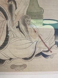 Chinese school: A series of four paintings, ink and colour on silk, signed Qi Qi 岐琦, dated 1886