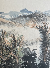 Chinese school: 'Album with eight various works', ink and colour on paper, 20th C.