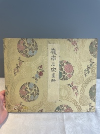 Chinese school: 'Album with eight various works', ink and colour on paper, 20th C.