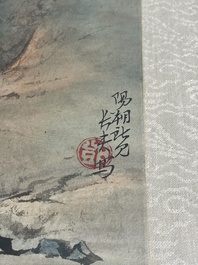 Chinese school: 'Album with eight various works', ink and colour on paper, 20th C.