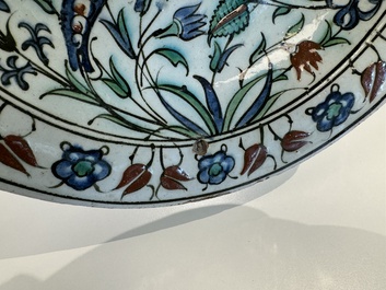 A polychrome Iznik 'saz leaf' dish, Turkey, 17th C.